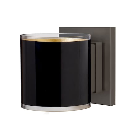 Besa Lighting Pogo Mini Sconce, Black/Inner Gold, Bronze Finish, 1x5W LED 1WS-7180GF-LED-BR